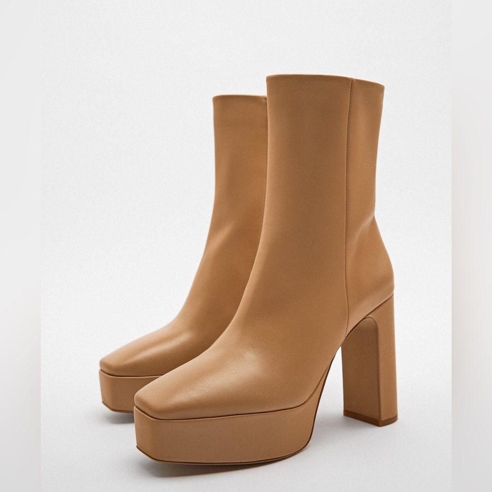 ✨SALE✨ ZARA PLATFORM LEATHER ANKLE BOOTS ✨SALE✨